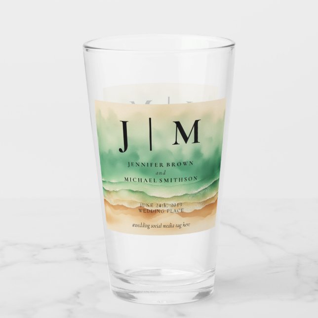 Verre Sable de l'océan Plage Mariage Saison de fête Été (Dos)