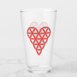 Verre Sacred Heart - Coeur de vie, 3D/Rouge.