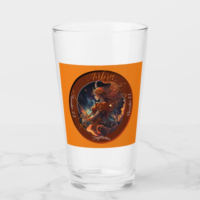 Verre Sagittarius Zodiac Bière Datée Personnalisable (Devant)
