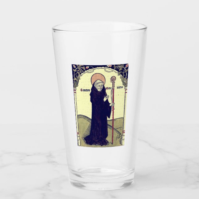 Verre Saint Benoît de Nursie Père du monachisme (Devant)