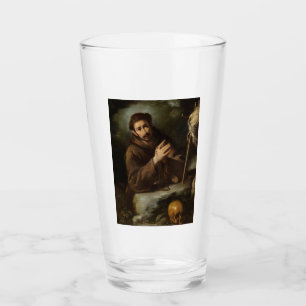 Verre Saint François dans la prière (foi chrétienne)