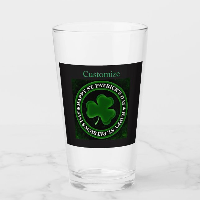 Verre Saint Patrick, Shamrock vert (Devant)