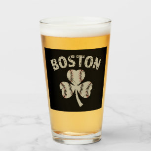 Verre Saint-Patrick vintage de Boston trèfle irlandais