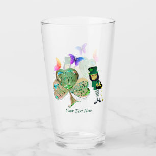 Verre Saint Patrick's day Leprechaun avec texte