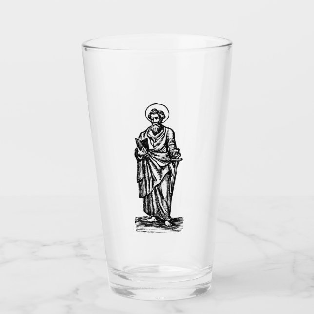 Verre Saint Paul l'apôtre avec l'épée Art sacré (Devant)