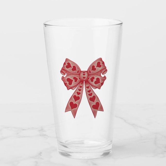 Verre Saint Valentin Coeur Coquette arc Retro Valentine (Devant)