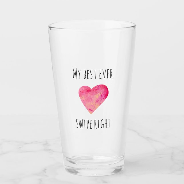 Verre Saint Valentin Swipe Right drôle de rencontre (Devant)
