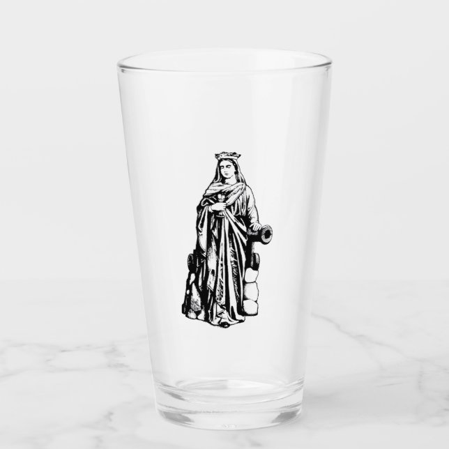 Verre Sainte-Barbe la Grande Martyre Art Graphique Sacré (Devant)