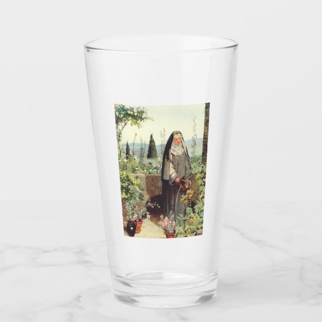 Verre Sainte Claire d'Assise : Patronne de la télévision (Devant)