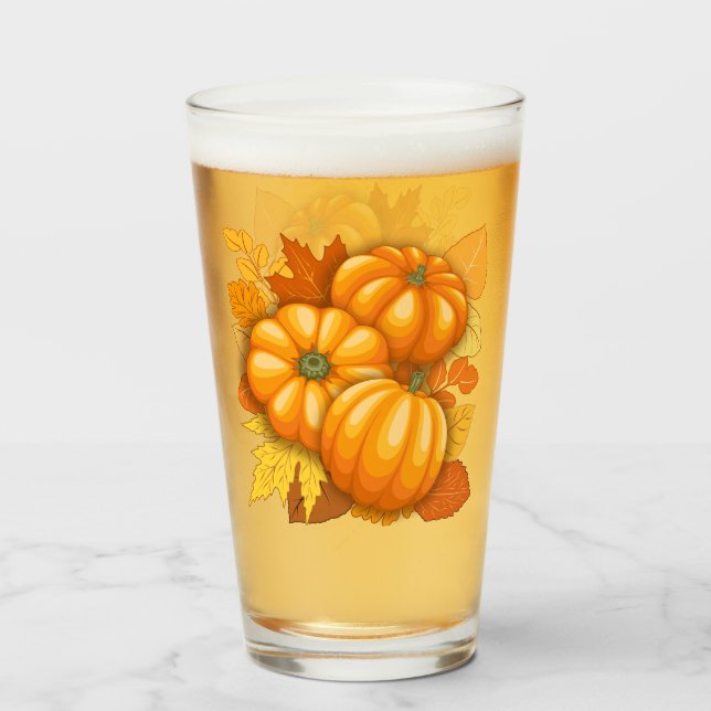 Verre Saison d'automne Halloween Citrouille Motif (Dos (rempli))