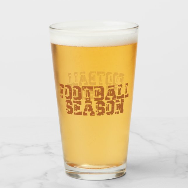 Verre Saison de football Bière de typographie (Devant (rempli))