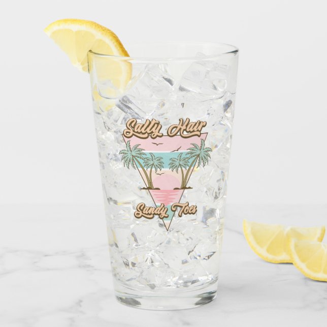 Verre Salty Cheveux Sandy Toile Tropical Summer Beach Li (Devant glace)
