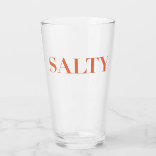 Verre SALTY Sarcastic Typographie Design en rouge orange