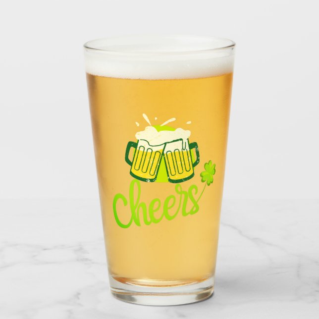 Verre Salutations avec Shamrock - Saint Patrick Day (Devant (rempli))