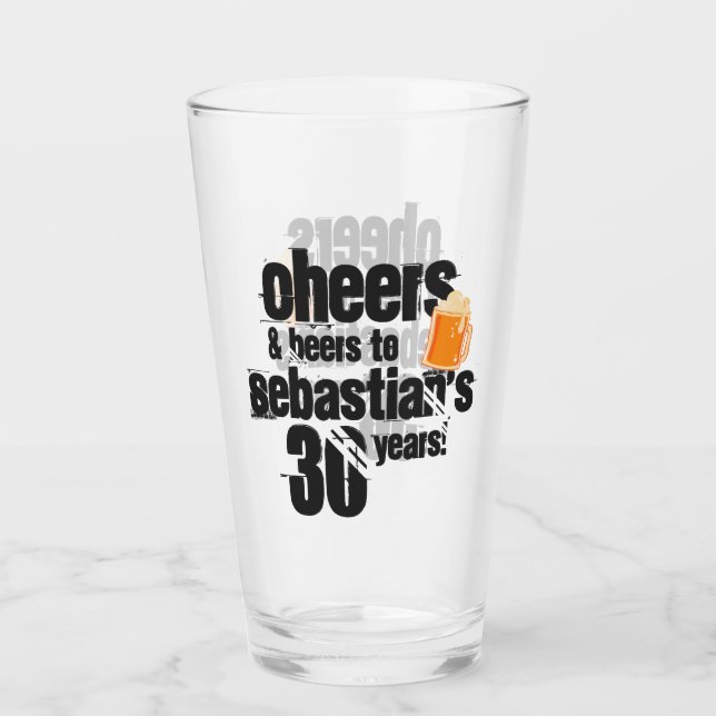 Verre Salutations et bières Anniversaire personnalisé (Devant)