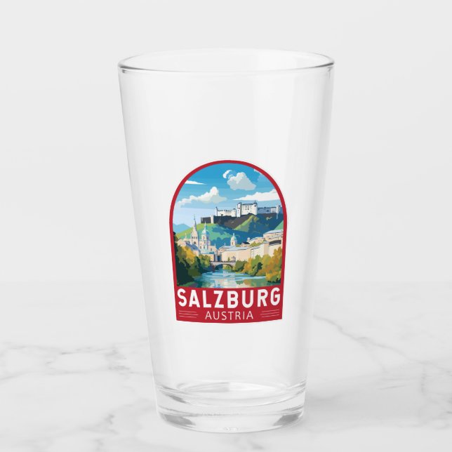Verre Salzbourg Autriche Travel Art Vintage (Devant)