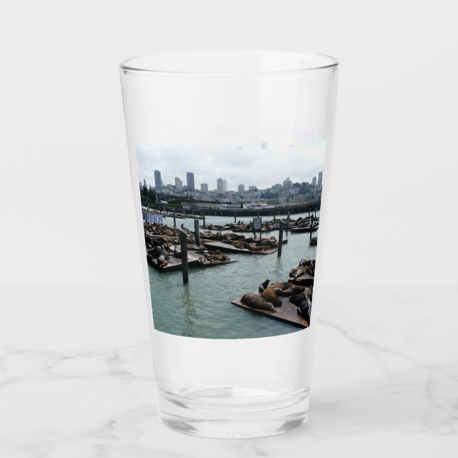 Verre San Francisco et Pier 39 Sea Lions City Skyline (Devant)