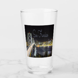Verre San Francisco Night Sky Line Golden Gate Bridge
