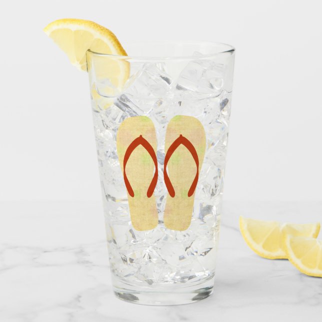 Verre Sandales d'été jaune Flip Flop (Devant glace)