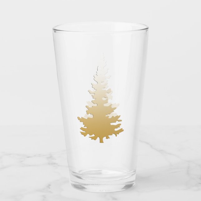 Verre Sapin de Noël en or scintillant (Devant)