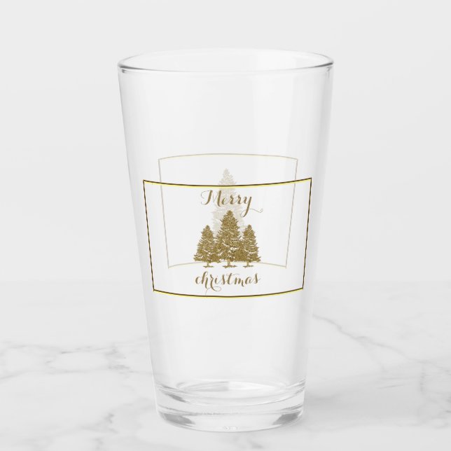 Verre Sapins de Noël en Or (Devant)