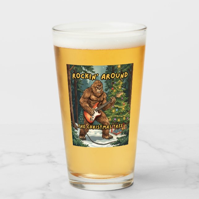 Verre Sasquatch Guitar Rockin' Around Christmas Tree (Devant (rempli))