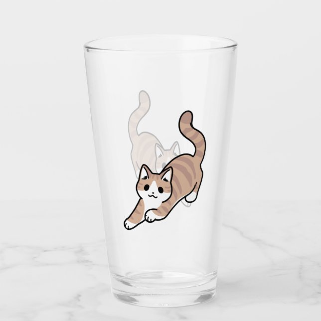 Verre Sauter Purr Jump : Conception de chat joueuse avec (Devant)