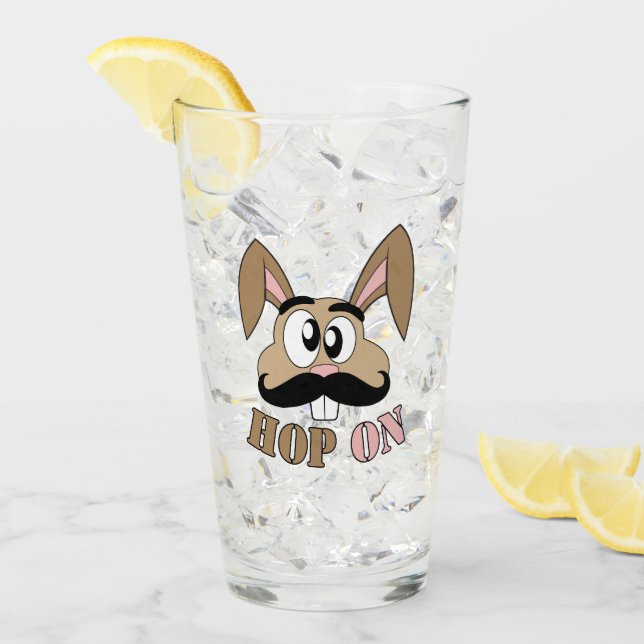 Verre Sauter sur le lapin de moustache (Devant glace)