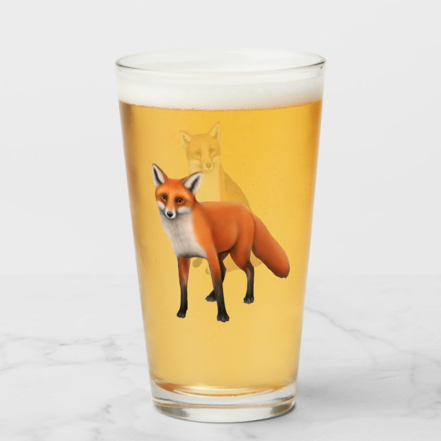 Verre sauvage de culbuteur de Fox rouge (Devant (rempli))
