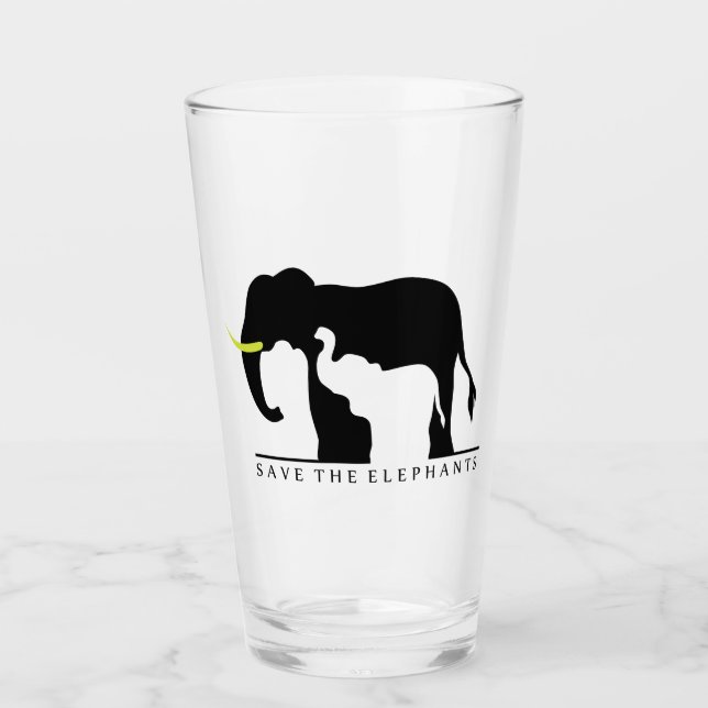 Verre Sauver les Éléphants (Devant)