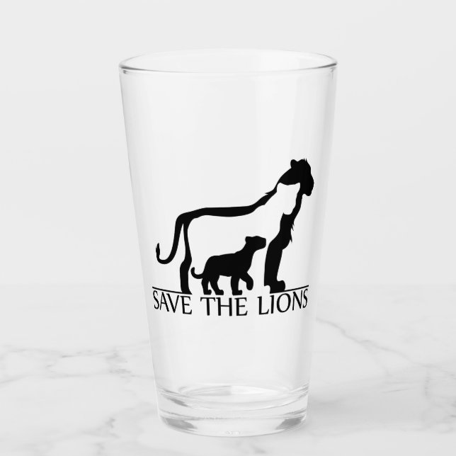 Verre Sauvez les lions (Devant)