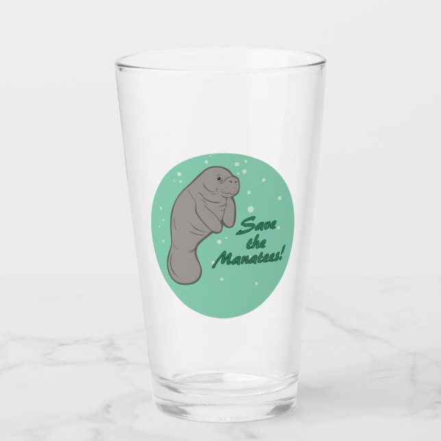 Verre Sauvez les Manatees ! (Devant)