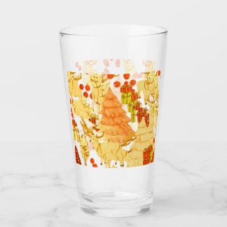 Verre Scène de vacances festive avec rennes et décoratio