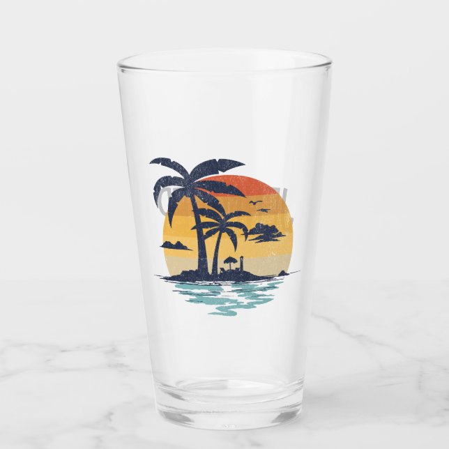 Verre Scène estivale tropicale (Devant)