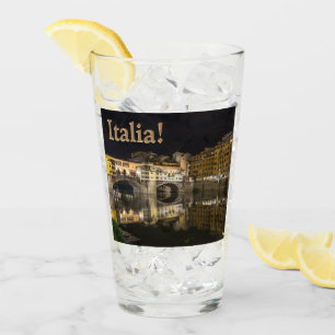 Verre Scène nocturne du Ponte Vecchio reflétant l'Arno