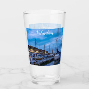 Verre Scène nocturne traditionnelle de la ville de pêche