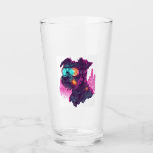 Verre Schnauzer Cyberpunk � Chien Néon Futuriste