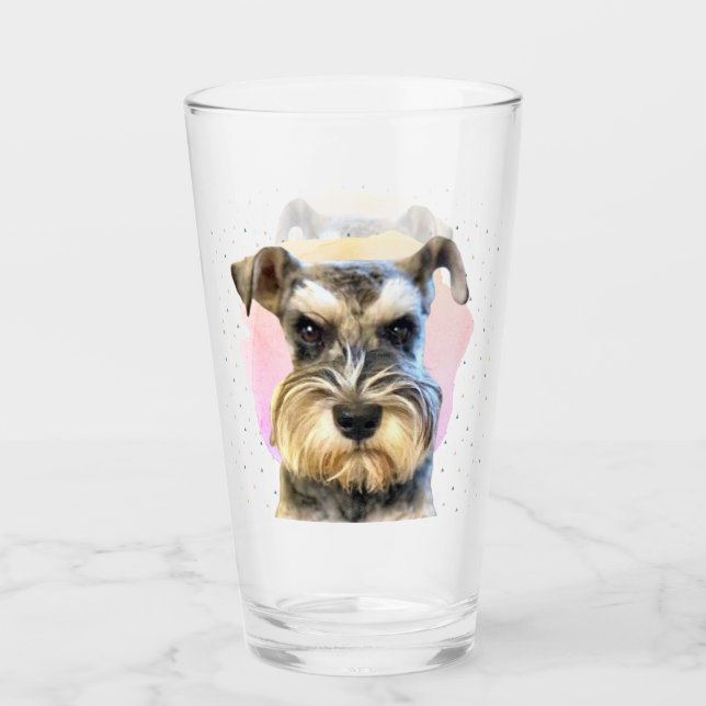 Verre Schnauzer Miniature Amoureux des chiens mignon ani (Devant)