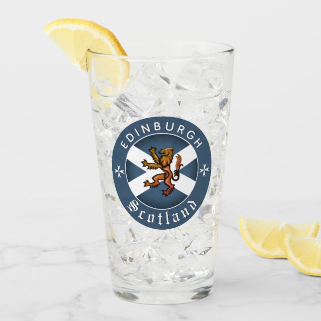 Verre Scotland Glass, Rampant, Edimbourg, Drapeau écossa (Devant glace)