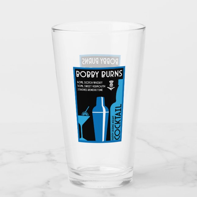 Verre Scottish Bobby Burns Whiskey Cocktail (Devant)
