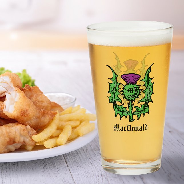 Verre Scottish Thistle Nom personnalisé (Créateur téléchargé)