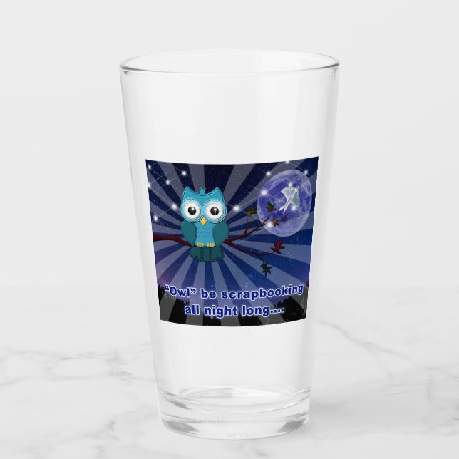 Verre Scrapbookers "Owl Retire Toute La Nuit" (Devant)