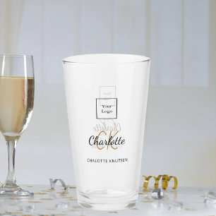 Verre Script des initiales du monogramme de l'entreprise