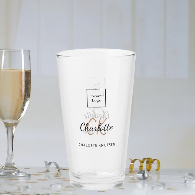 Verre Script des initiales du monogramme de l'entreprise (Créateur téléchargé)