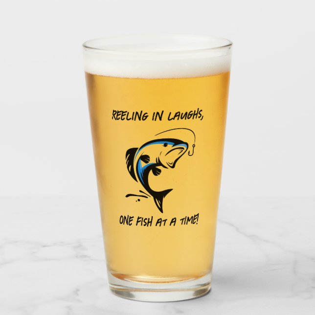 Verre "Se désaltérer en riant... - Bière de pêche (Devant (rempli))