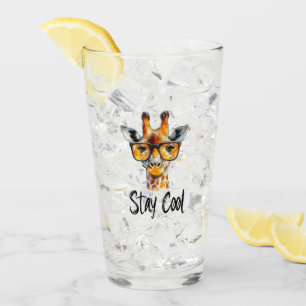 Verre Séjour Cool - Giraffe avec lunettes de soleil Illu