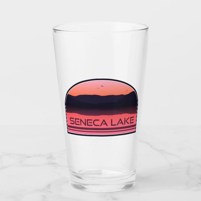 Verre Seneca Lake New York Red Sunrise (Devant)