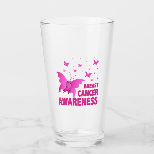 Verre Sensibilisation au cancer du sein (Devant)