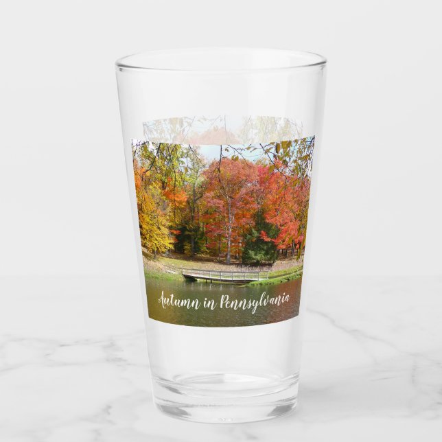 Verre Sept sources Pont d'automne III Paysage d'automne (Devant)