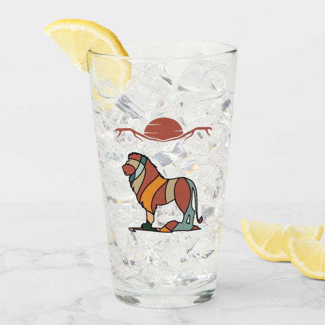 Verre Serene Savanna Kind Lion Abstract Modern Art (Devant glace)